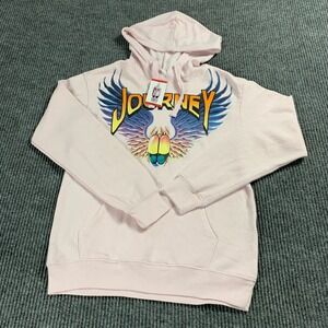 Journey Hoodie Womens Extra Small XS Pink Pullover Sweatshirt Pocket Graphic NWT